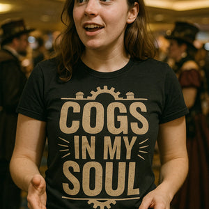 "Cogs in My Soul" black steampunk shirts - a birthday gift for steampunk lover