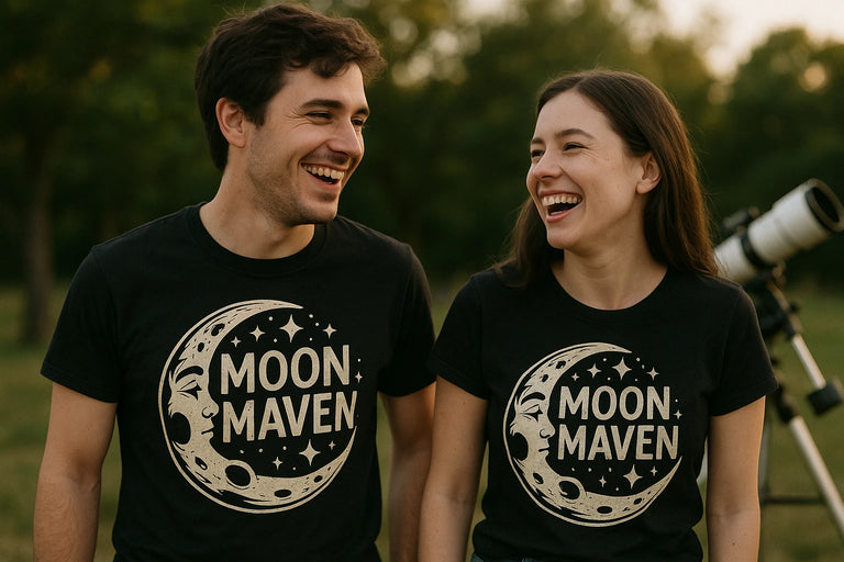 Person wearing the black man on the moon t shirt graphic tee - 