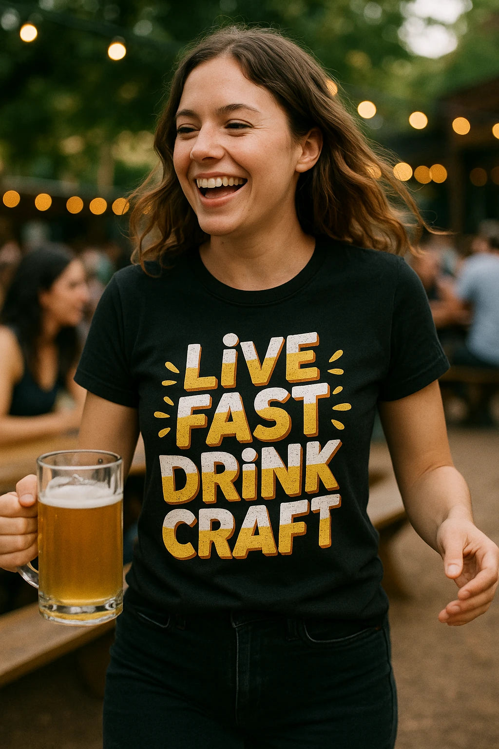 "Live Fast Drink Craft" black beer t shirt - also a beer lover gift ideas