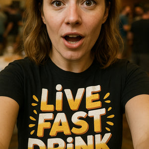 "Live Fast Drink Craft" black beer t shirt - also one of the gifts for beer drinkers