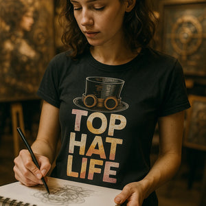 "Top Hat Life" black steampunk shirts - a birthday gift for steampunk lover