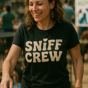 "Sniff Crew" black funny t shirts for dog lovers - also a a perfect shirt for dog lovers