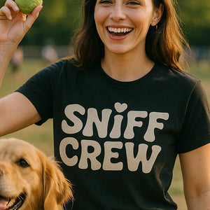 "Sniff Crew" black funny t shirts for dog lovers - a birthday gift for dog lovers lover