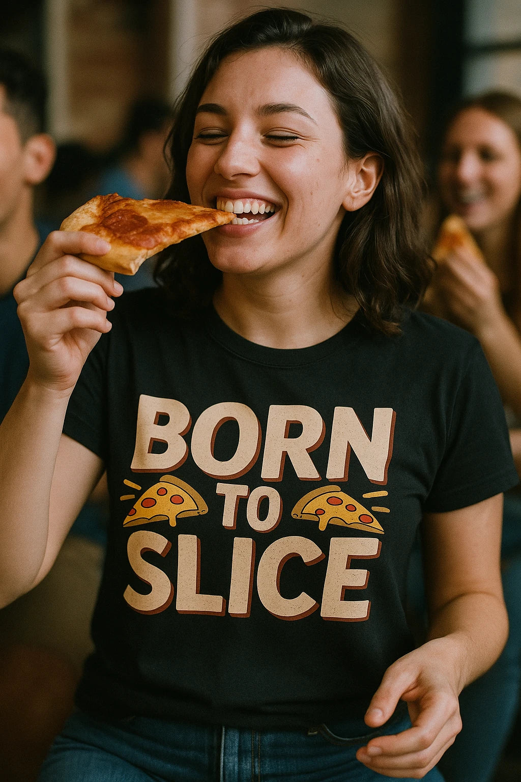 "Born To Slice" black pizza t shirt - also one of the best gifts for pizza lovers