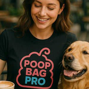 "Poop Bag Pro" black animal lovers t shirts - a birthday gift for dog lovers lover