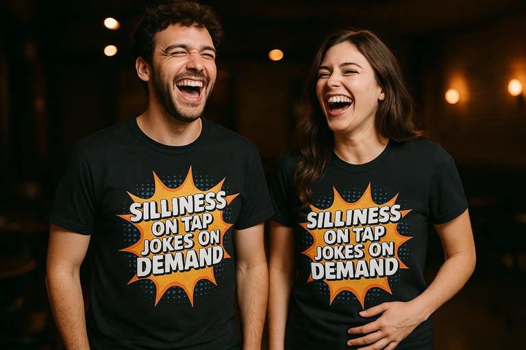 Person wearing the black comedy t shirt graphic tee - 