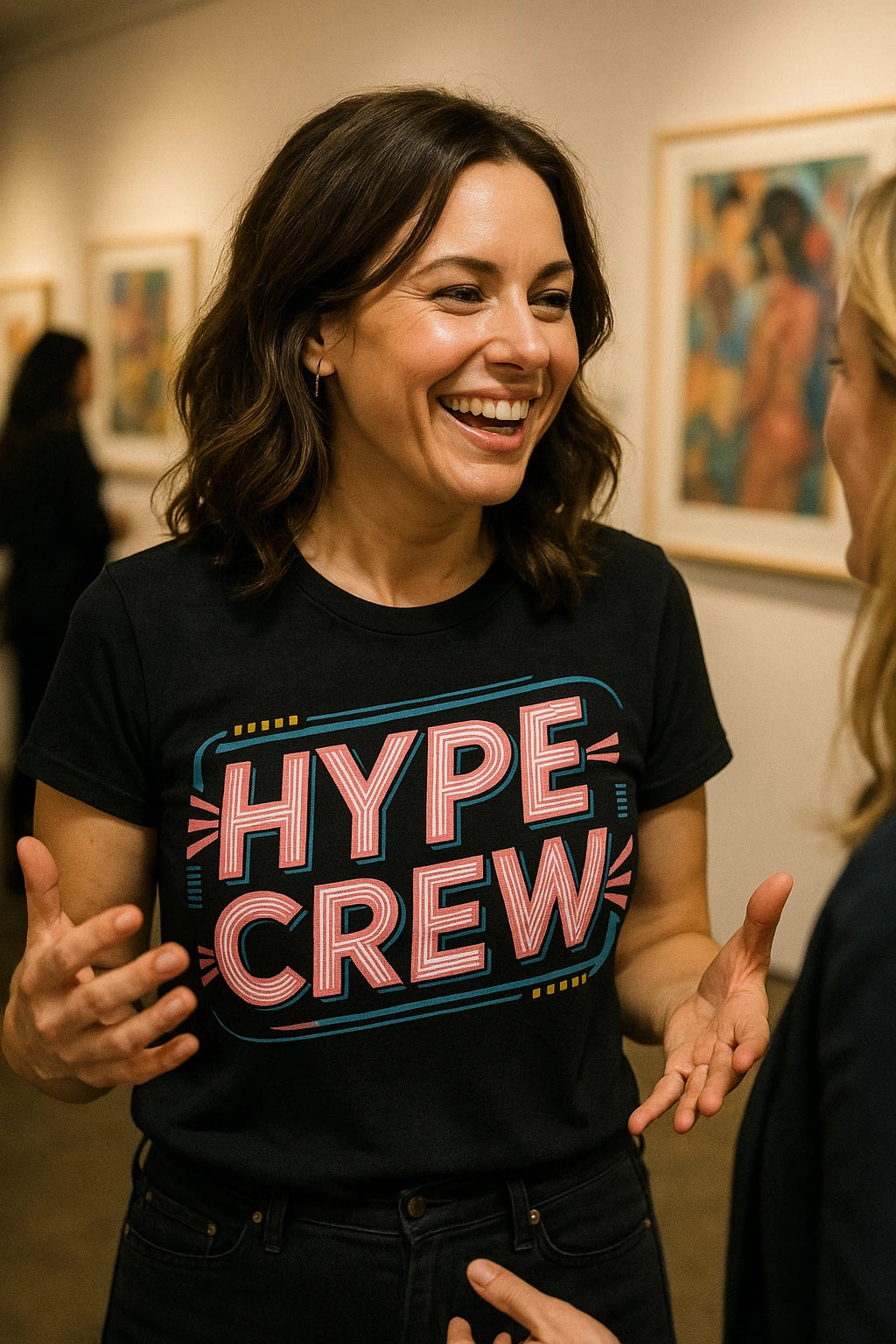 "Hype Crew" black socializing t shirt - a birthday gift for socializing lover
