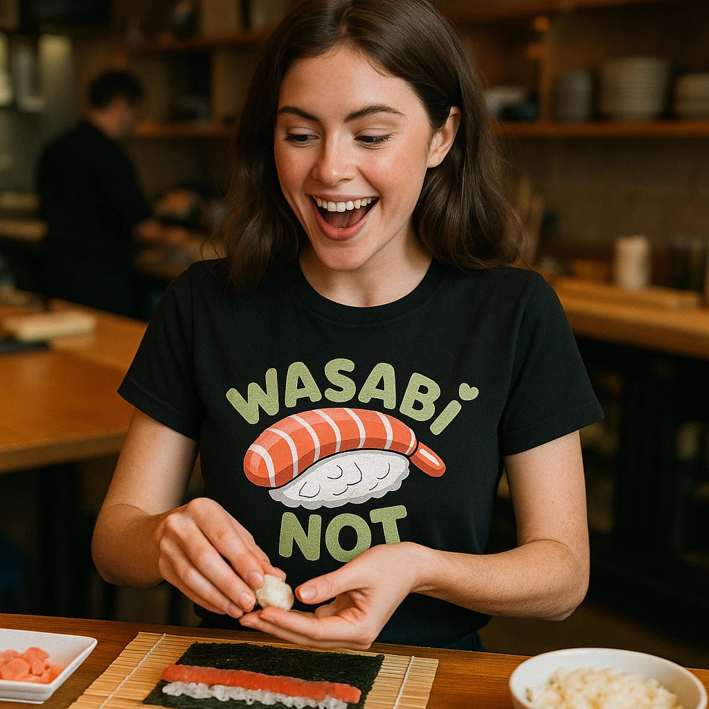 "Wasabi Not" sushi t shirt - product photo 9