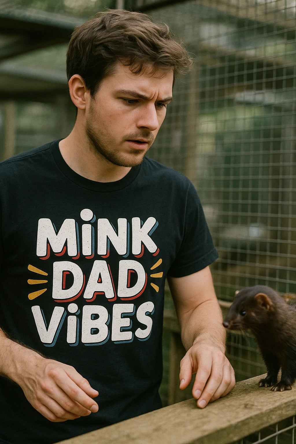 "Mink Dad Vibes" black mink t shirt - a birthday gift for mink lover