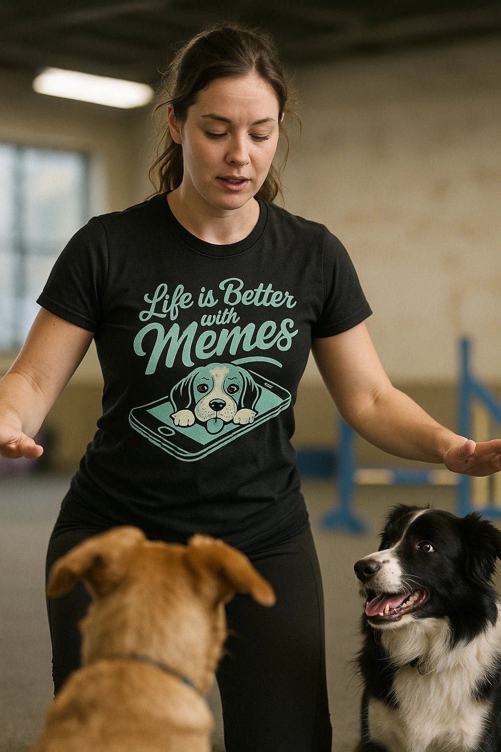 "Life Is Better With Memes" black dog shirts for small dogs - also a dog clothes for large dogs