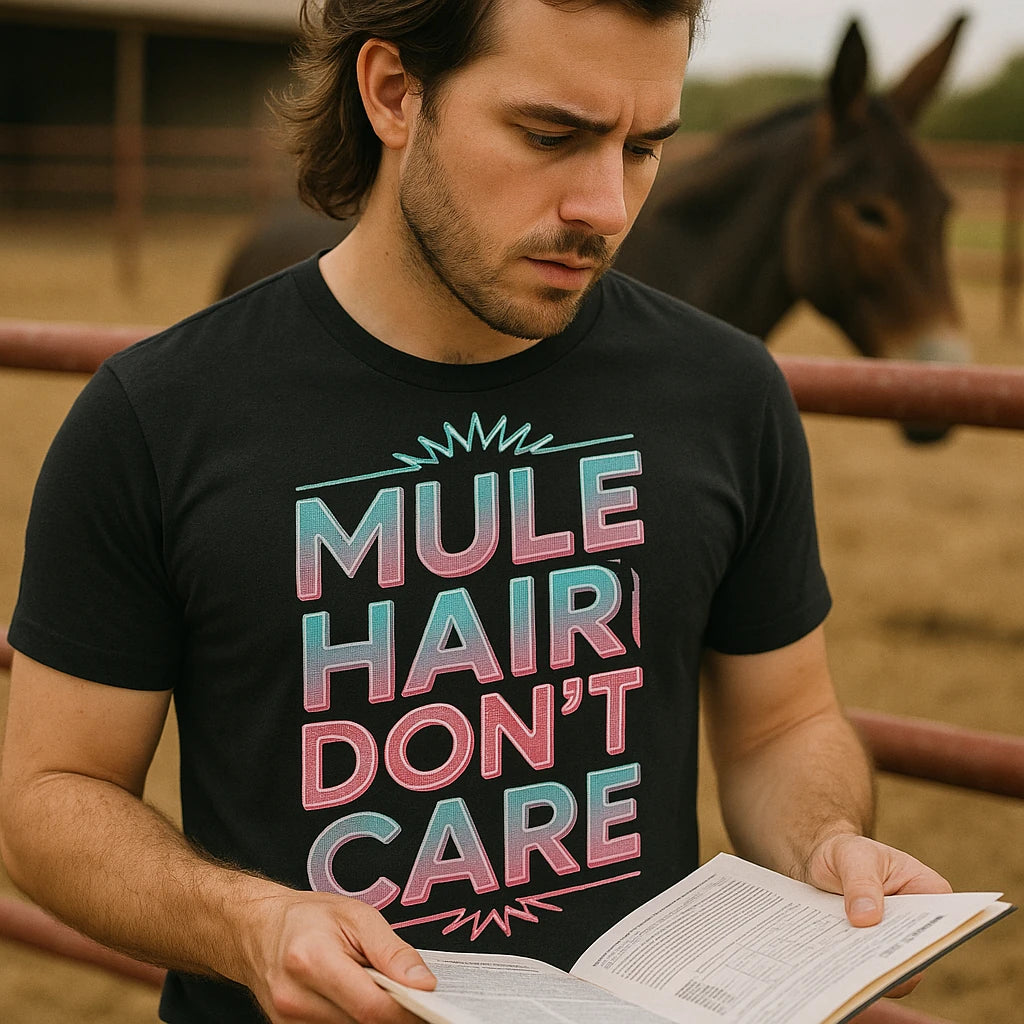 "Mule Hair Don'T Care" mule t shirt - product photo 8