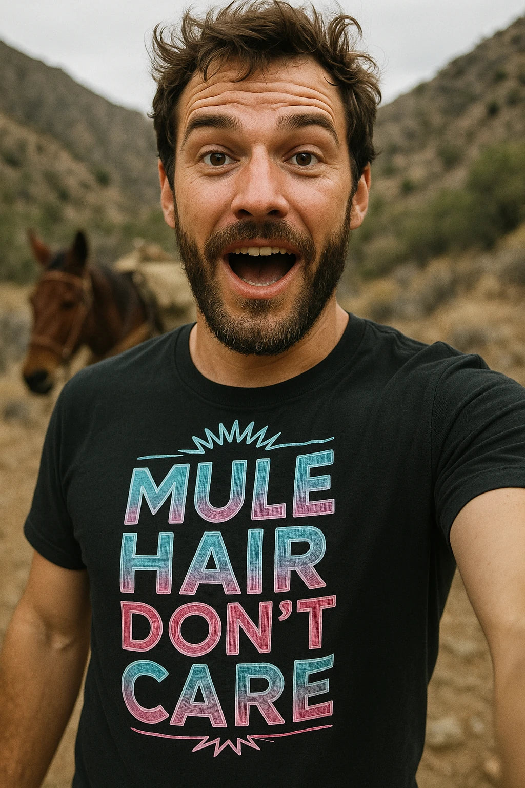 "Mule Hair Don'T Care" mule t shirt - product photo 7