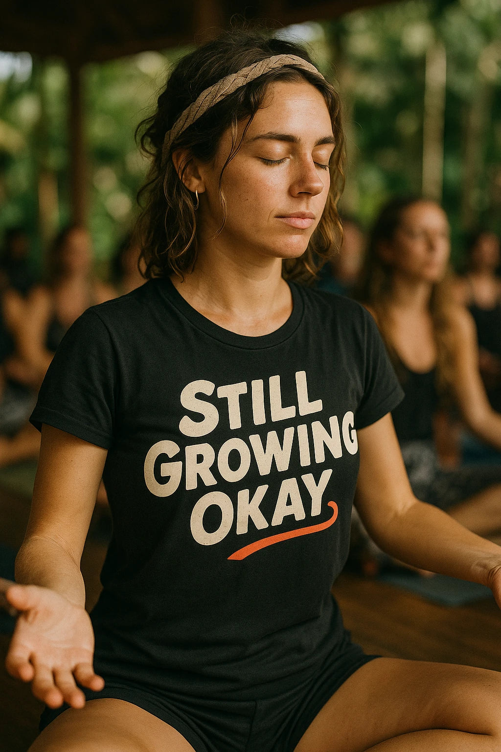 "Still Growing Okay" black growth mindset t shirt - a birthday gift for growth mindset lover