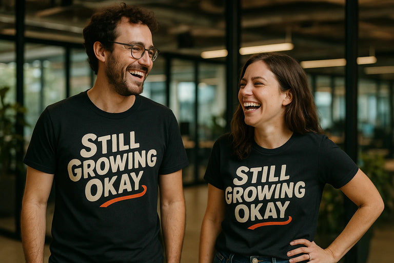 Person wearing the black growth mindset t shirt graphic tee - 