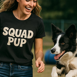"Squad Pup" black personalized t shirts for dog lovers - a birthday gift for dog lovers lover