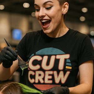 "Cut Crew" black funny hairdresser shirts - a christmas gift for hairdresser