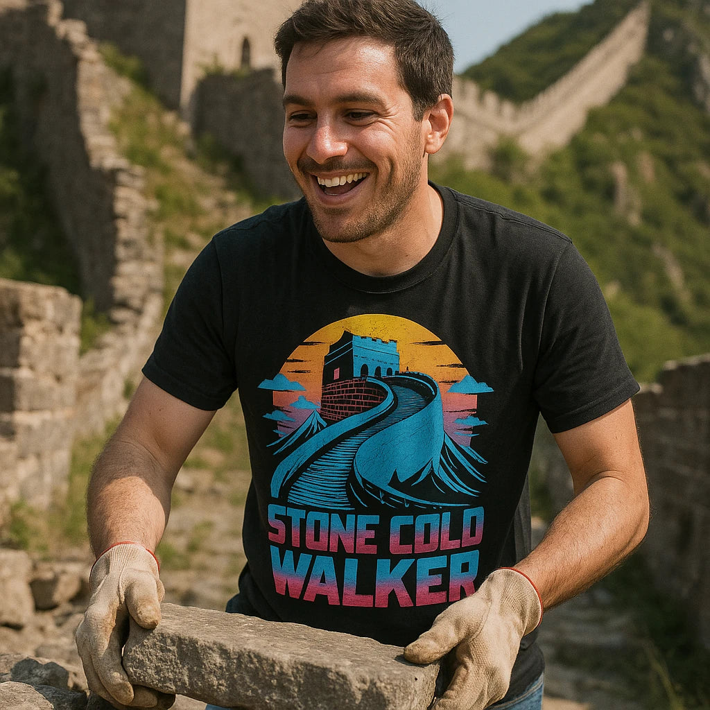 "Stone Cold Walker" the great wall of china t shirt - product photo 8