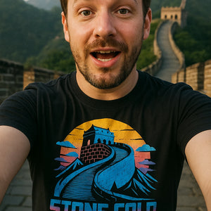 "Stone Cold Walker" black the great wall of china t shirt, photographed as the great wall of china lover gift