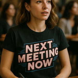 "Next Meeting Now" black entrepreneurs t shirt - a birthday gift for entrepreneurs lover
