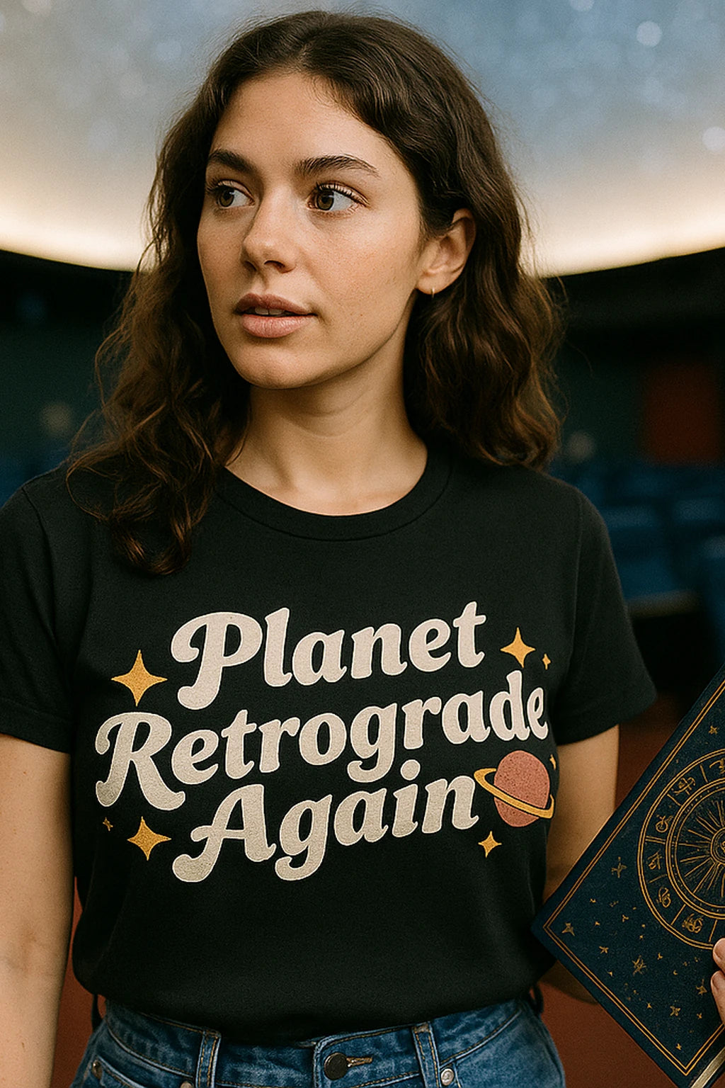 "Planet Retrograde Again" black astrology shirts - also one of the gifts for someone who likes astrology