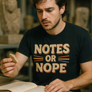 "Notes Or Nope" black studying t shirt - a birthday gift for studying lover