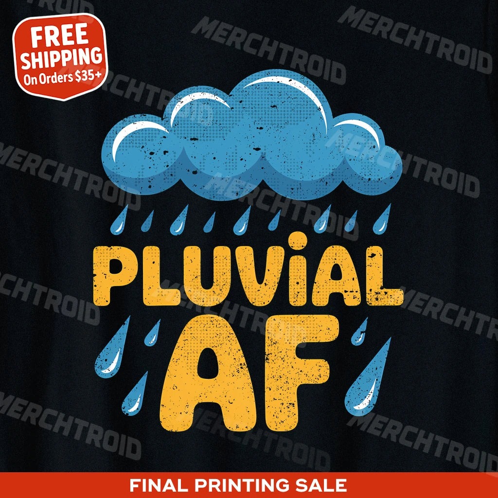 "Pluvial Af" t shirt purple rain - product photo 9