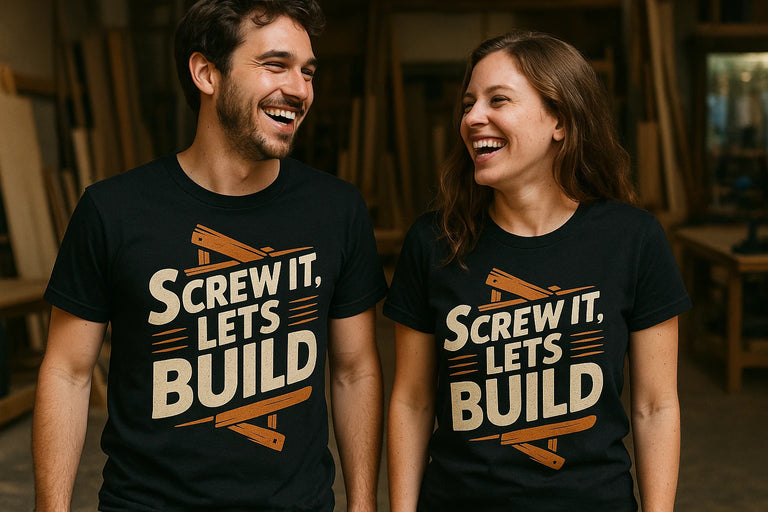 Person wearing the black carpentry shirts graphic tee - 