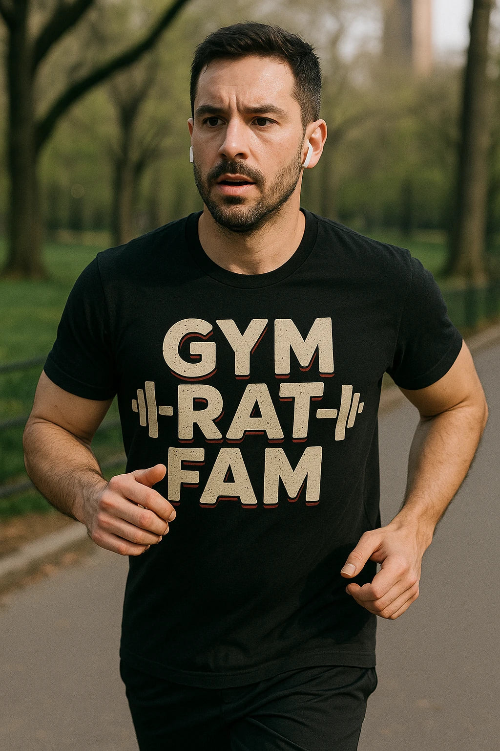 "Gym Rat Fam" black exercise shirts womens - also a crop top for exercise