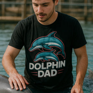 "Dolphin Dad" black dolphin tee - also a dolphin jerseys for sale