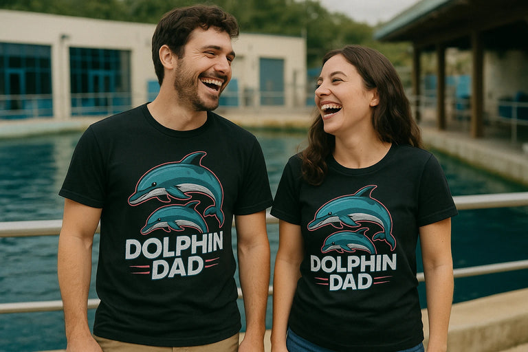 Person wearing the black dolphin tee graphic tee - 