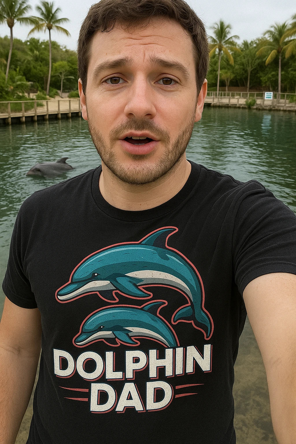 "Dolphin Dad" dolphin tee - product photo 7