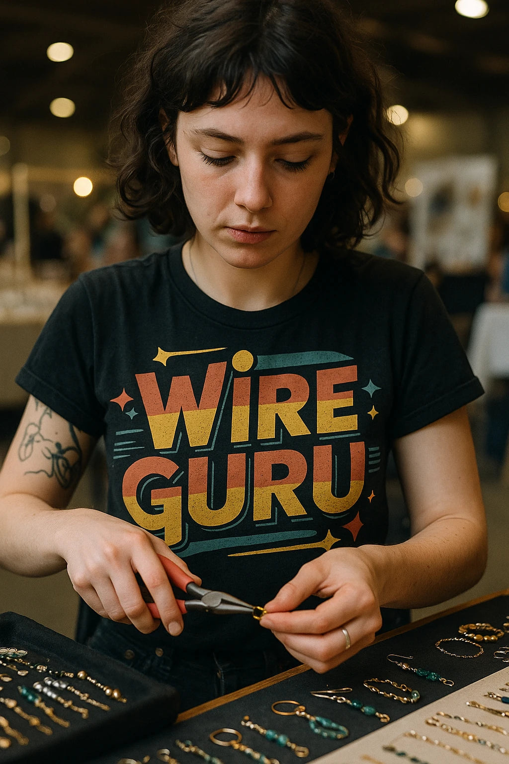 "Wire Guru" black jewelry making shirts - a birthday gift for jewelry making lover