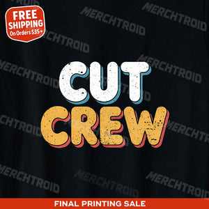 "Cut Crew" black hairdresser shirts, photographed as presents for hairdressers