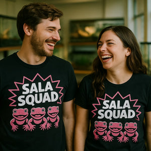 Person wearing the black salamanders shirts graphic tee - "Sala Squad" design