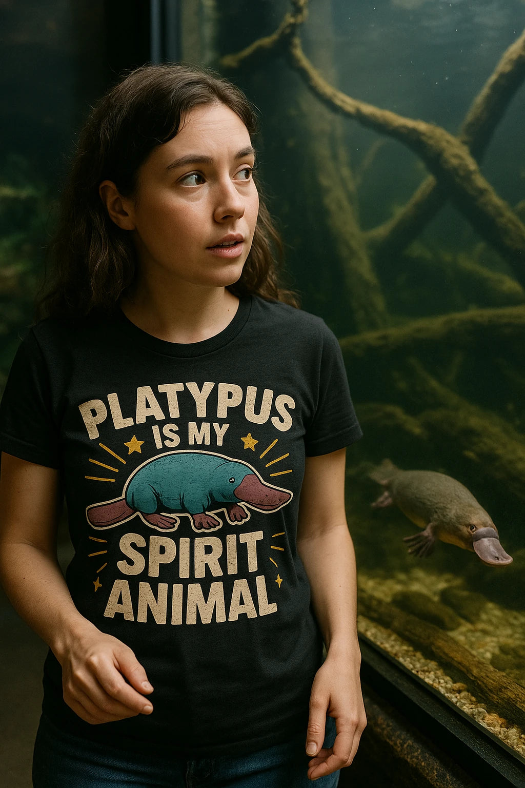 "Platypus Is My Spirit Animal" black platypus t shirt - a birthday gift for platypus lover