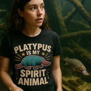 "Platypus Is My Spirit Animal" black platypus t shirt - a birthday gift for platypus lover