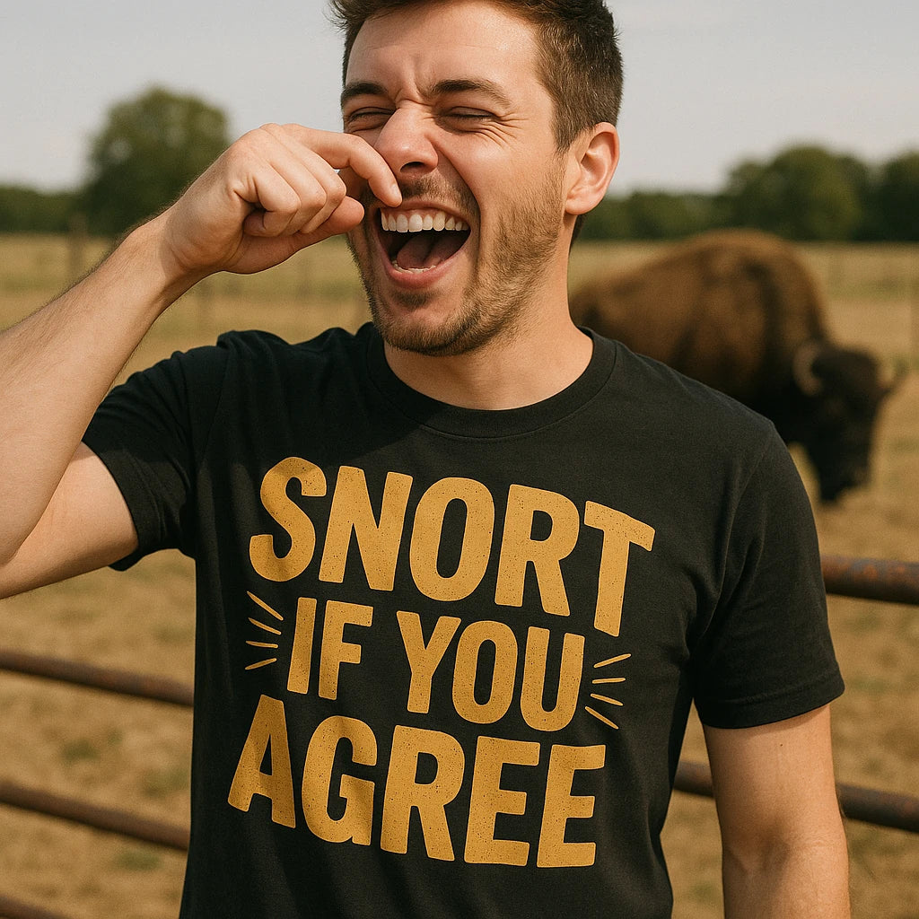 "Snort If You Agree" bison t shirt - product photo 8
