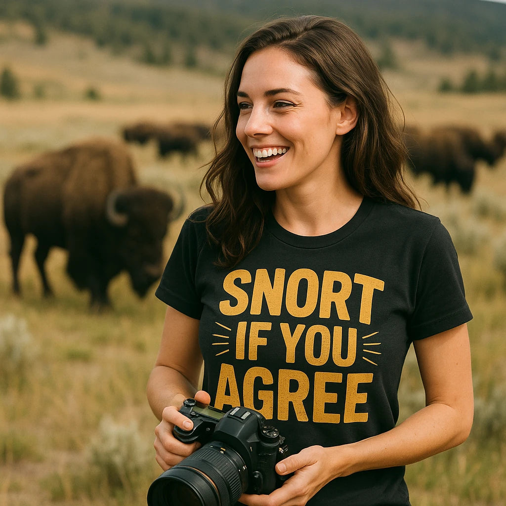 "Snort If You Agree" bison t shirt - product photo 9