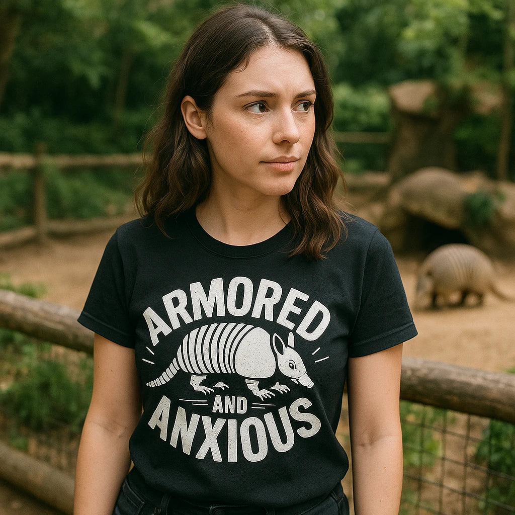 "Armored and Anxious" armadillo t shirt - product photo 9