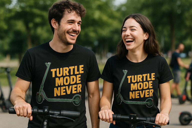 Person wearing the black electric scooter shirts graphic tee - 