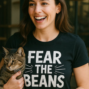 "Fear the Beans" black cat lovers t shirt - a birthday gift for cat lovers lover