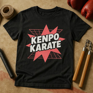 Back view of the "Kenpo Karate" black martial art t shirt