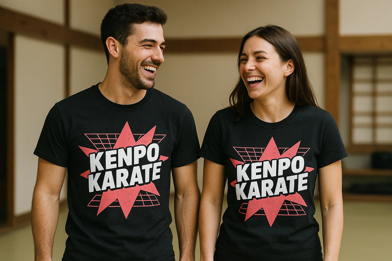 Person wearing the black martial art t shirt graphic tee - 